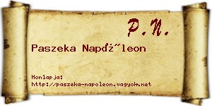 Paszeka Napóleon névjegykártya